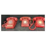 (Q) Western Electric Red Multi-Line Rotary Desk