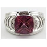 Sterling Karis Designer Pink Tourmaline Wide Band