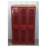 (O) Red Metal Lockers 64 1/4 x 36 x 12 1/2