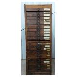 (Q) Antique Letter Press Cabinet