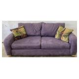 (K) Purple Couch  &  Accent  Pillows