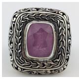 Vintage Sterling Detailed Amethyst Dome