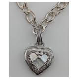 Sterling Designer Judith Ripka MOP Inlaid Heart