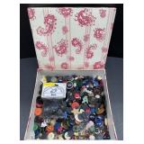 (O) Box of Mixed Vintage Buttons.