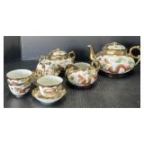 (P) Porcelain Tea Set, Hand Painted in Hong Kong,