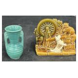 (O) Shawnee Pottery USA Green Beehive Ribbed