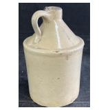 (O) Beige Stoneware Jug With Handle.9.25 in. X