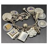 (A) Sterling Silver Charm Bracelet With Sterling