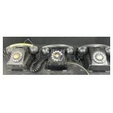 (Q) Black Table-Top Rotary Telephone.Bidding 3X