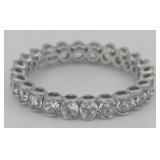 Sterling Round Cut White Sapphire BandCute