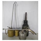 (Q) Lot Of Oil Cans Including Mason With Screw On