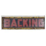 (N) Vintage Yellow and Red Metal Backing Light