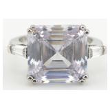 Sterling Asscher Cut White Sapphire