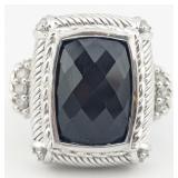 Judith Ripka Sterling Faceted Black Onyx &