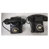 (Q)  Vintage Kellogg Black Wall Telephone.