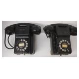 (Q) Vintage Kellogg Black Wall Telephone Rotary