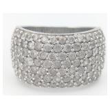 Sterling 7 Row Micro Pave Set White Sapphire