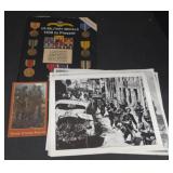 (D) Military Photos, Metal Pamphlet, & Postcards