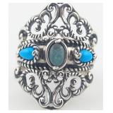 Sterling Carolyn Pollack 2-Piece Turquoise & Opal