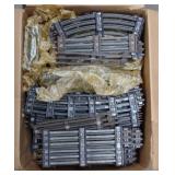 (P) Box of Plastic Lionel Train Tracks of Various