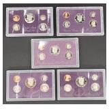 (A) US Mint Proof Sets For 1985, 1988, 1989,