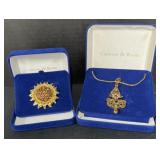 (A) Camrose & Kross Brochette & Necklace Worn By