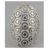 Sterling Large Oval Geometric Cutout RingSize 8