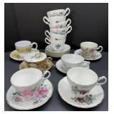 (O) Mixed Lot of Vintage Teacups and Saucers.