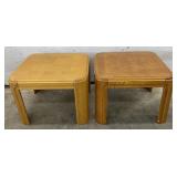 (K) Oak Color Wood End-Side Tables