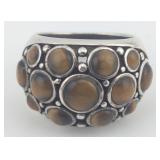 Sterling Tigers Eye Cabochon Dome RingNice