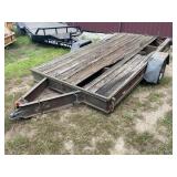 (CC) Wooden Flatbed Trailer with Ball Hitch,