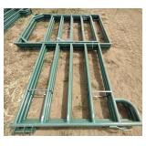 (AK) Green Metal Cattle Panel Gates