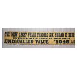 1927 Velie Standard Sedan Cloth Advertising Banner