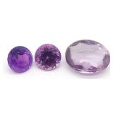 (HI) Three Amethyst Gemstones