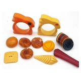 (S) Bakelite Napkin Rings and Buttons and more