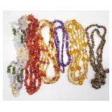 (AB) Six  Poslished Stone Necklaces