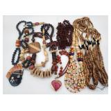 (AB) Seven Wood and Natural Necklaces
