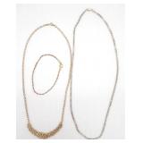 (ZA) Two Sterling Necklaces & Sterling Bracelet