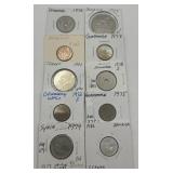 (F) 10 Carded Foreign Coins
