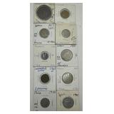 (F) 10 Carded Foreign Coins