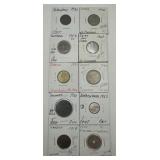(F) 10 Carded Foreign Coins