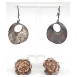 (S) Two Pair of Serling Silver Earrings