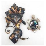 (S) Two Sterling Silver Brooches