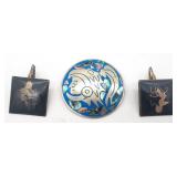 (S) Sterling SIlver Cufflinks and Pendant