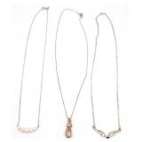 (ZA) Three Sterling Silver Necklaces