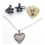 (HI) Sterling sliver Necklace, Pendant & Earrings