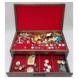 (S)  Jewlery Box With costume jewelry