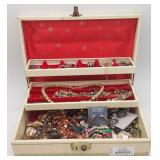 (S)  Jewlery Box With costume jewelry