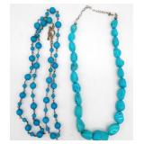 (AB)  Two Sterling and Turquoise Necklaces