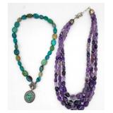 (AB) Sterling Amethyst & Turquoise Necklaces